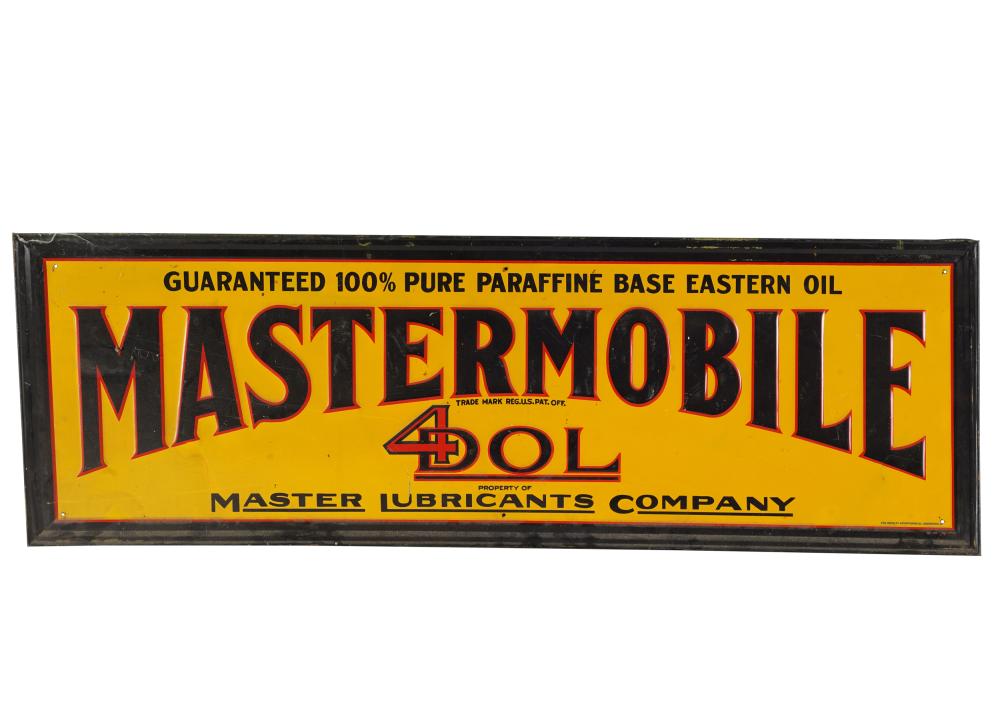 Appraisal: MASTERMOBILE OIL METAL SIGNCondition with some paint loss slight warping