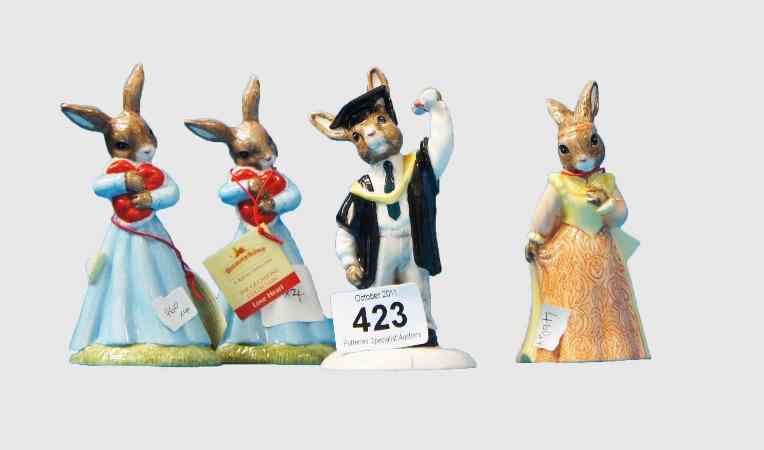 Appraisal: Royal Doulton Bunnykins Figures Love Heart DB x Graduation Day