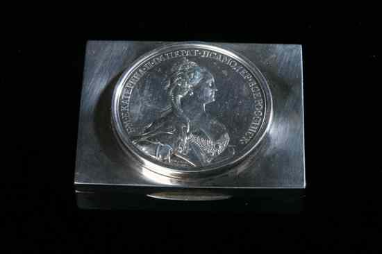 Appraisal: RUSSIAN EMPRESS CATHERINE THE GREAT SILVER TABLE MEDAL Undated issued