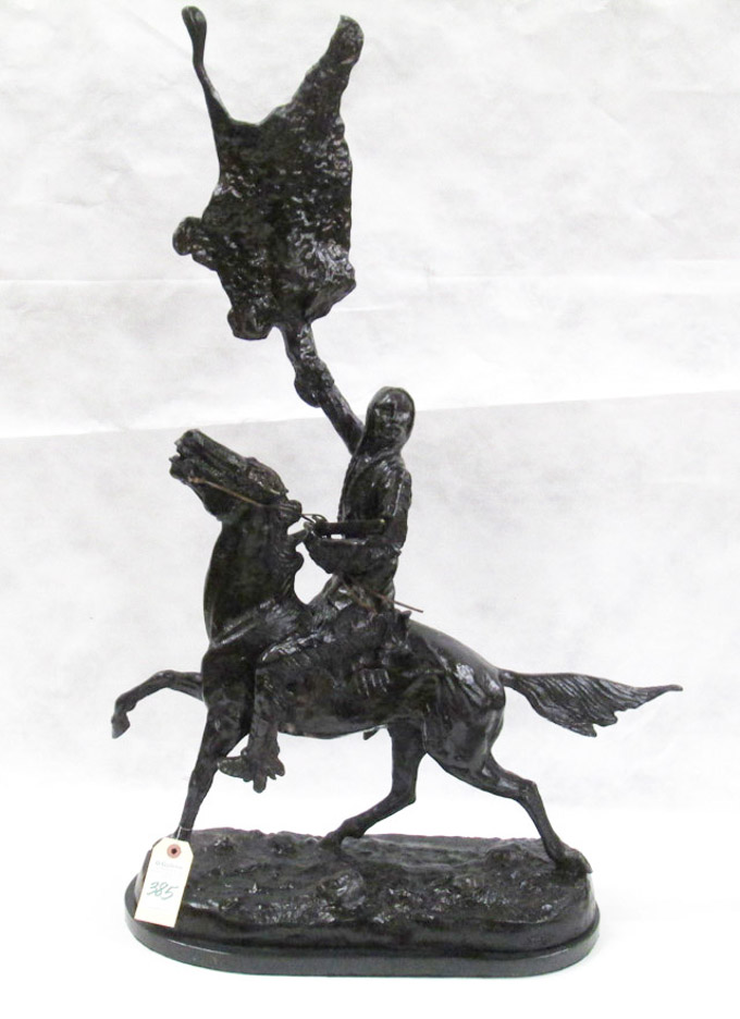 Appraisal: AFTER FREDERIC SACKRIDER REMINGTON American - Buffalo Signal a patinated