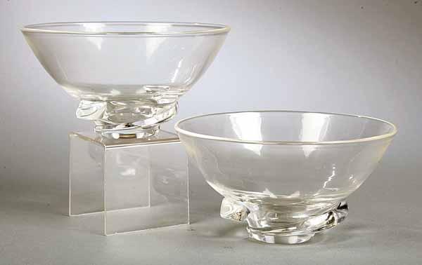 Appraisal: A Pair of Steuben Clear Glass Bowls late th c