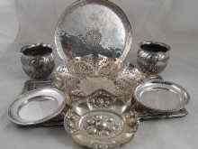 Appraisal: A quantity of silver plate including trays bowls etc