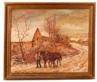 Appraisal: George Vaughan Curtis Winter Walk Oil George Vaughan Curtis American