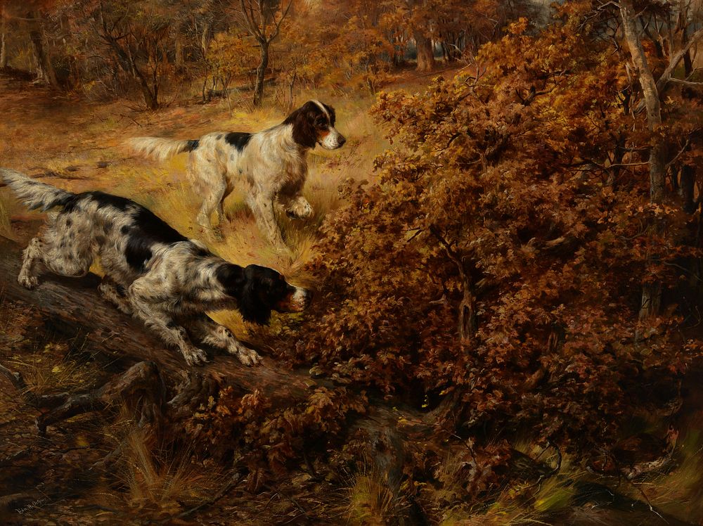 Appraisal: Edmund H Osthaus Two Hunting Dogs Edmund H Osthaus Two