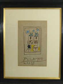 Appraisal: A framed original lithograph on linen board signed and dated