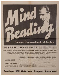 Appraisal: Dunninger Joseph Mind Reading The Most Discussed Topic of the