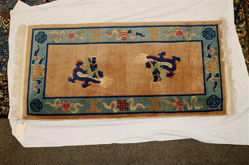 Appraisal: x sculptured Chinese throw rug Estimate -