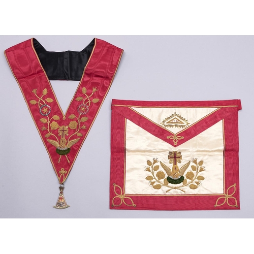 Appraisal: A Masonic Rose Croix th degree collar and silver gilt