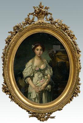 Appraisal: th century genre painting woman with a jug standing at