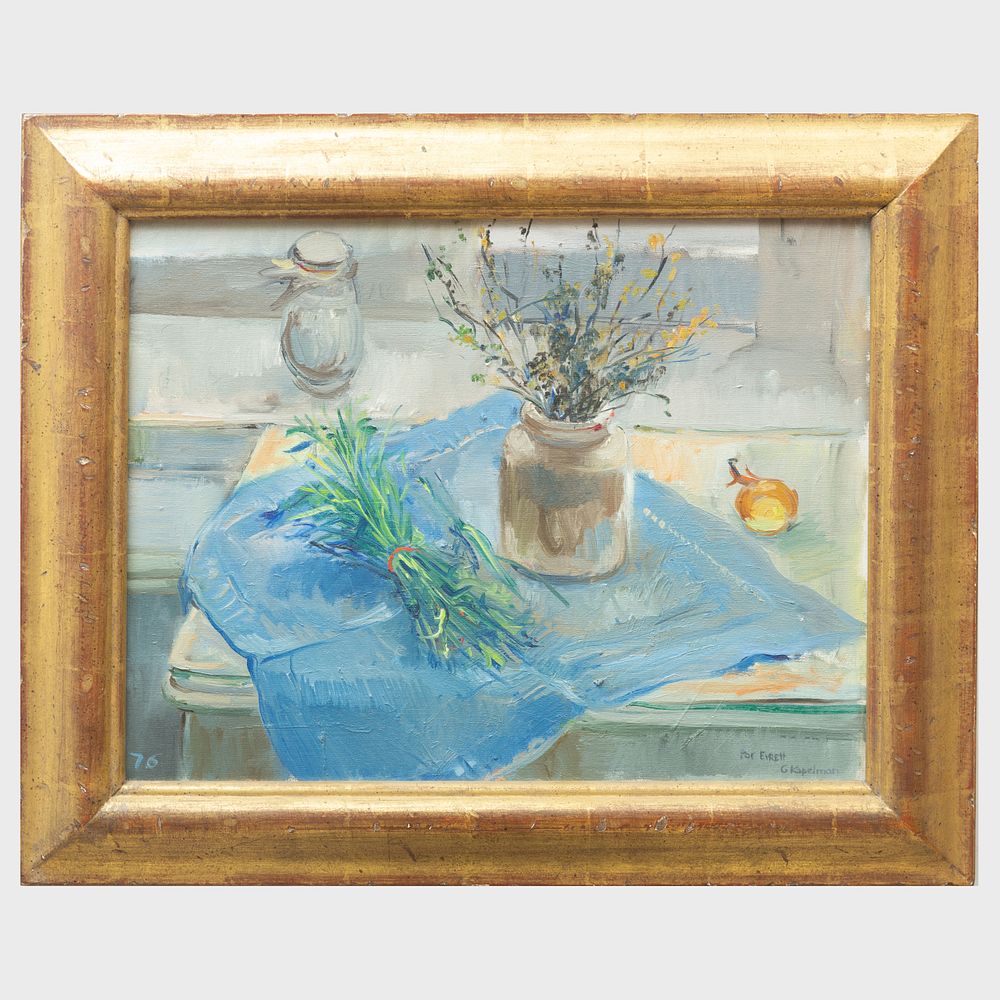 Appraisal: Gabrielle Kopelman Still Life with Flowers in a Jar Oil