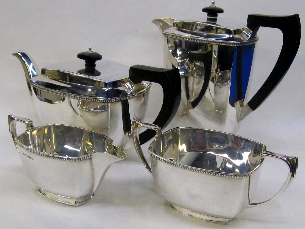 Appraisal: Four piece silver tea service oz Sheffield