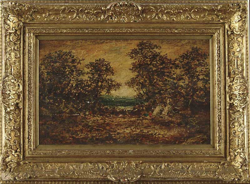 Appraisal: RALPH ALBERT BLAKELOCK American - THE ENCAMPMENT Oil on wood