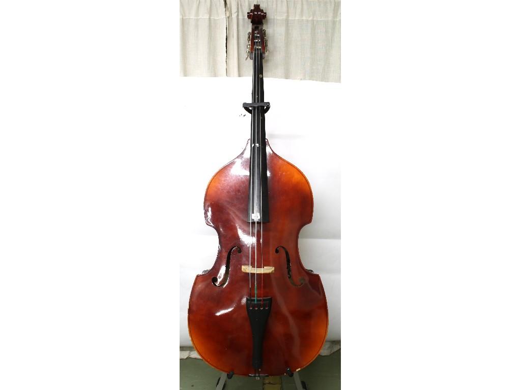 Appraisal: Contemporary Czechoslovakian double bass labelled Excelsior Imported by Boosey Hawkes