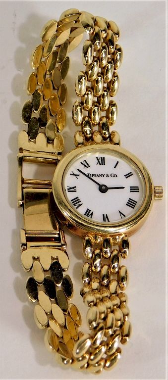 Appraisal: Tiffany Co Swiss K Gold Lady's Wrist Watch Switzerland th