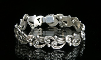 Appraisal: A Mexican Sterling Silver Bracelet A sterling silver bracelet with