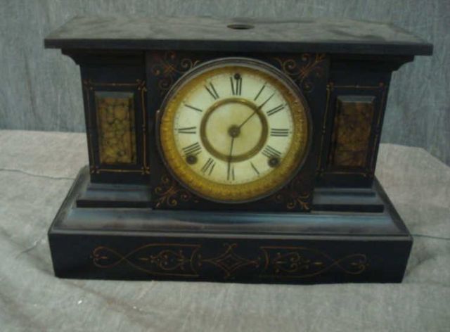 Appraisal: Victorian marble mantle clock Dimensions wide x deep x high