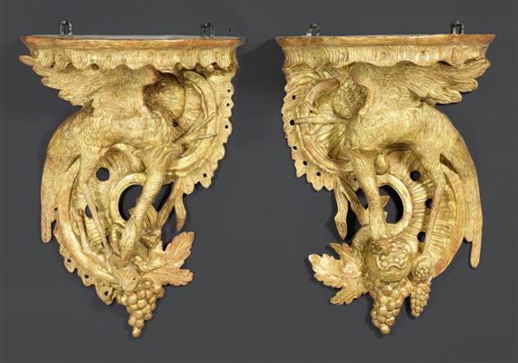 Appraisal: PAIR OF WALL CONSOLES Louis XV in the style of