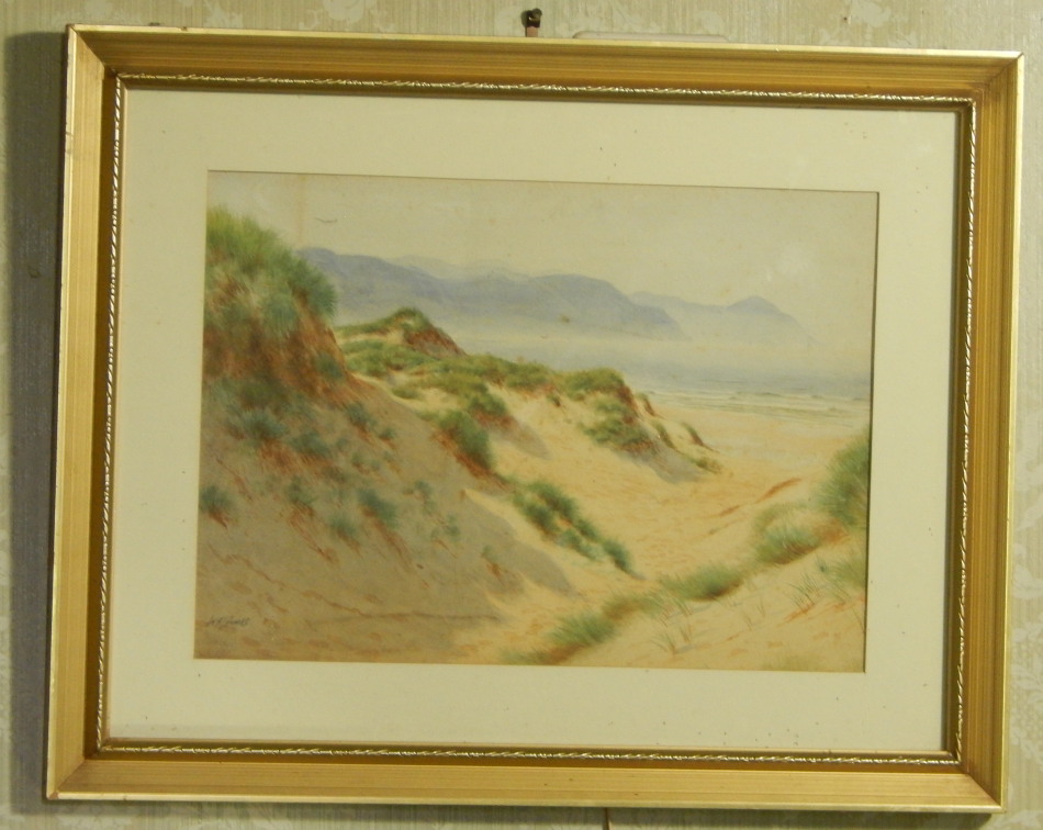 Appraisal: William Bartol Thomas - Coastal view - sand dunes watercolour