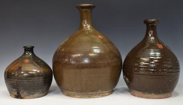 Appraisal: lot of Chinese earthenware wine oil vessels varied sizes flared