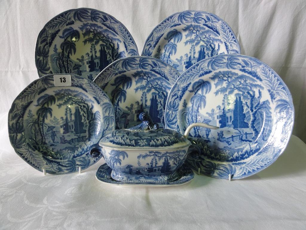 Appraisal: A collection of early th century Davenport blue and white