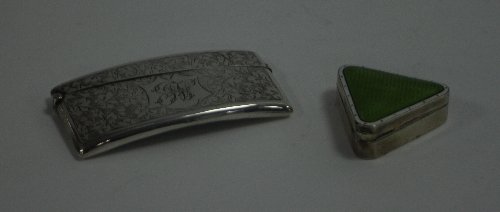 Appraisal: A silver and enamel pill box Chester the hinged cover