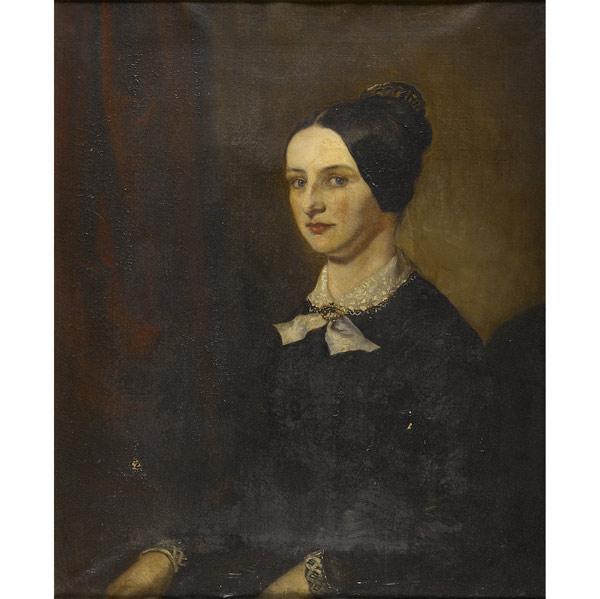 Appraisal: TH C PORTRAIT Untitled Woman with Lace Collar oil on