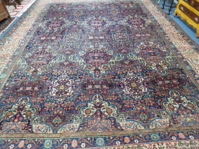 Appraisal: Kerman Persian Handmade Room Size Rug elaborate overall florals lots