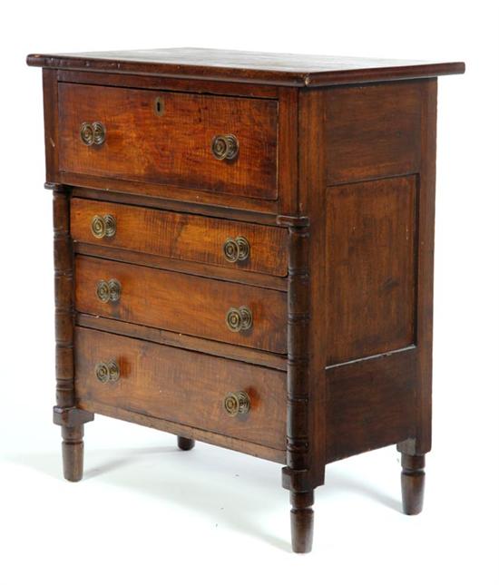 Appraisal: MINIATURE SHERATON CHEST OF DRAWERS American th century poplar and