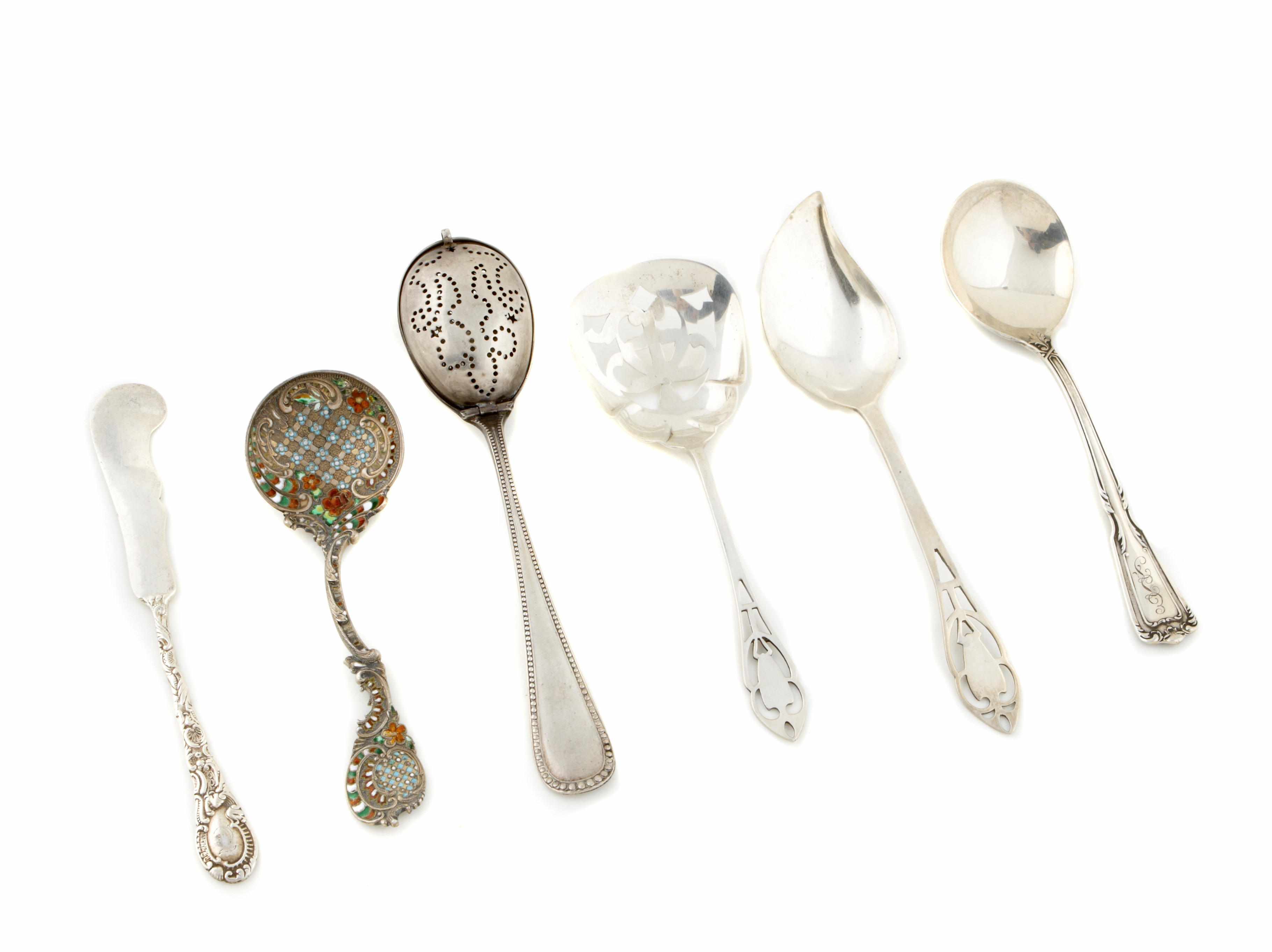 Appraisal: A sterling flatware group Comprising Norfolk asparagus server monogrammed Gorham