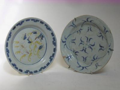 Appraisal: AN ENGLISH DELFT PLATE mid th century painted in blue