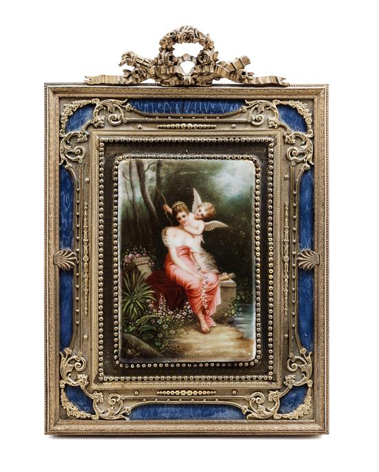 Appraisal: Sale Lot A Continental Gilt Bronze Mounted Porcelain Plaque th