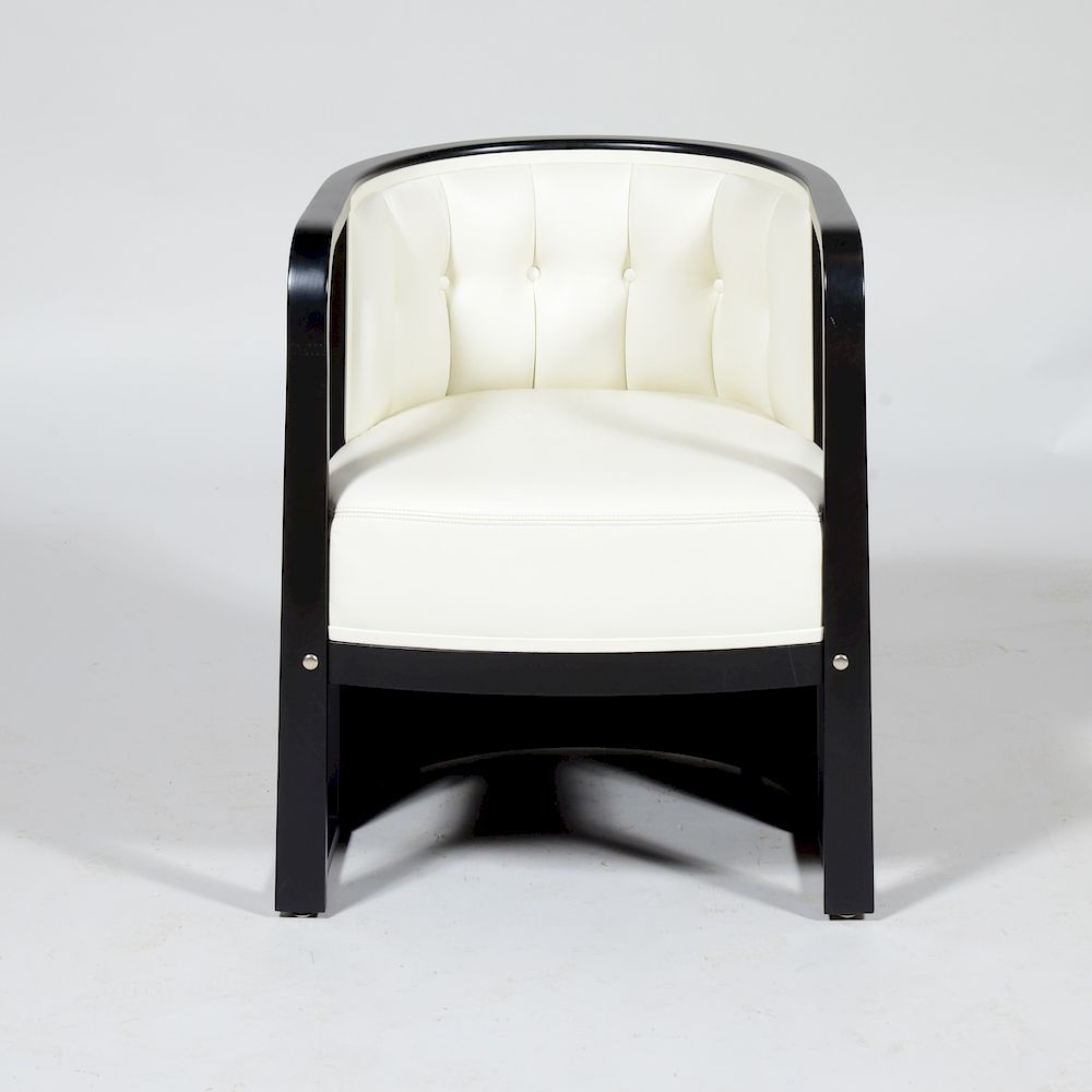 Appraisal: Wittman Stained Beech Leather Armchair After Josef Hoffmann x x