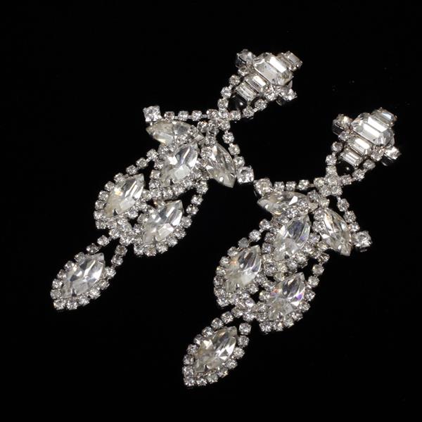 Appraisal: Weiss Clear Rhinestone Diamante Chandelier Clip Earrings