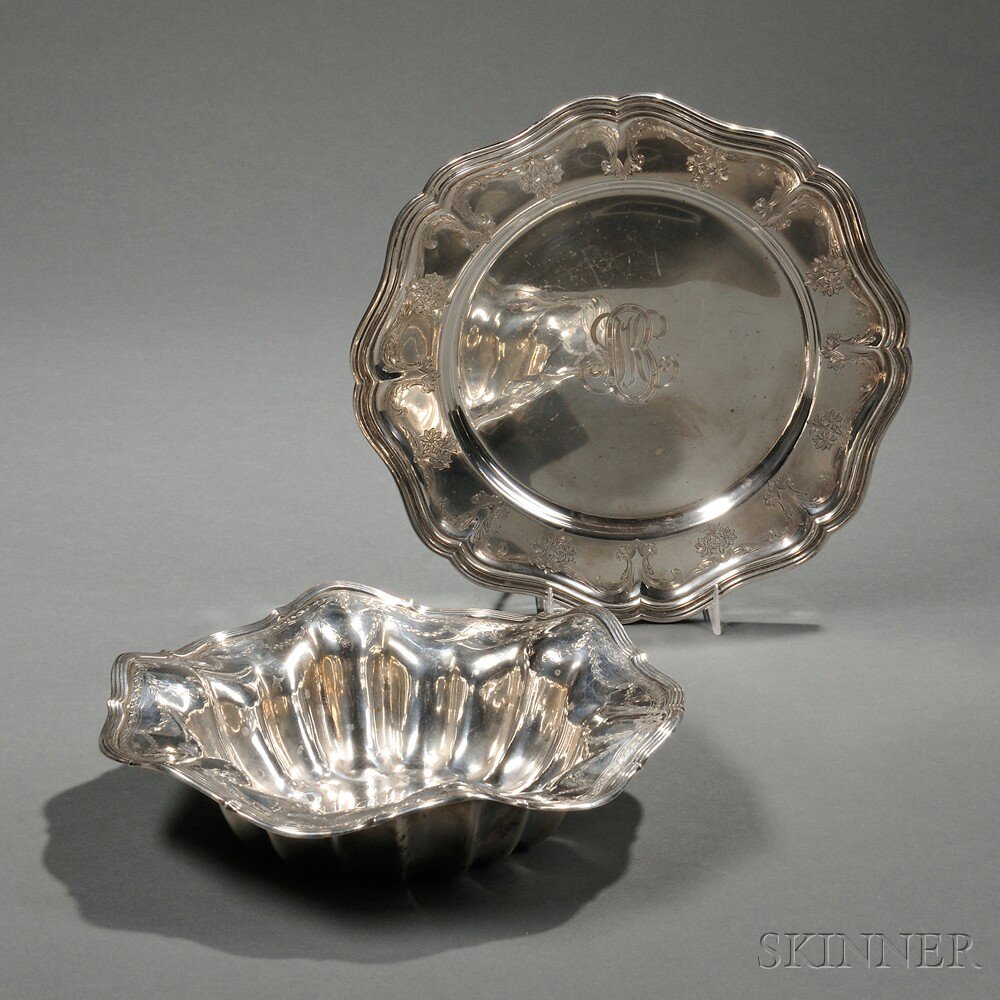 Appraisal: Two Pieces of American Sterling Silver Hollowware each monogrammed a