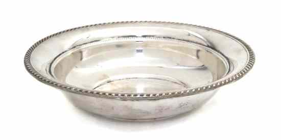 Appraisal: An American Sterling Silver Bowl Gorham having a gadrooned rim