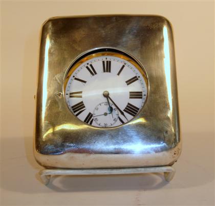 Appraisal: Swiss silver pocket watch in Edwardian travelling case early th