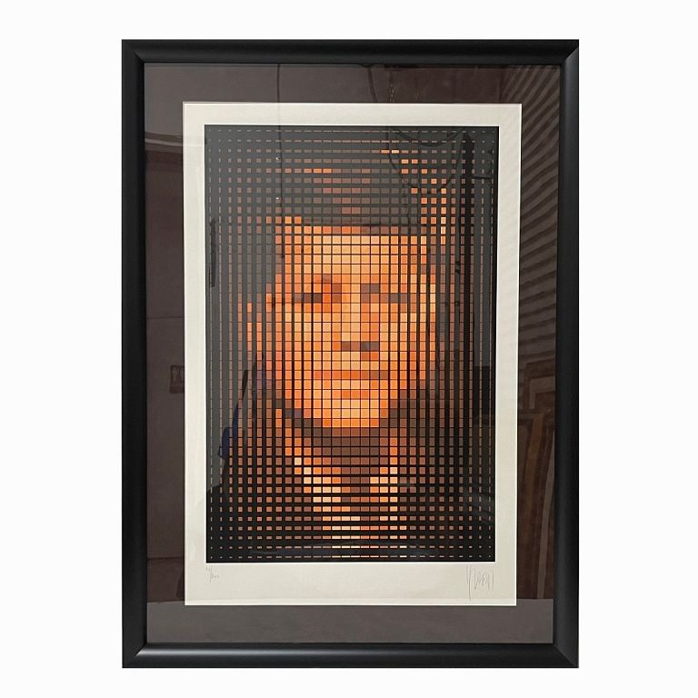 Appraisal: Jean -Pierre Yvaral JFK Jean -Pierre Yvaral JFK Signed Silkscreen