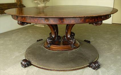 Appraisal: CONTINENTAL BIEDERMEIER-STYLE MARQUETRY-INLAID CENTER TABLE The cross-banded top with acanthus