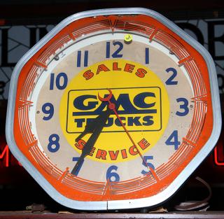 Appraisal: Neon GMC Trucks Sales and Service neon clock nice original