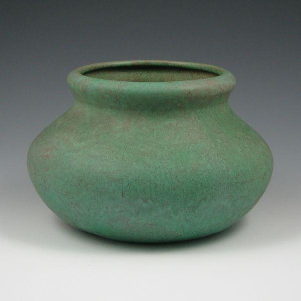 Appraisal: Roseville Early Carnelian broad vase with matte green over brown