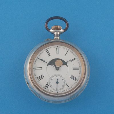 Appraisal: A Swiss silver keyless lever calendar watch the gilt bar