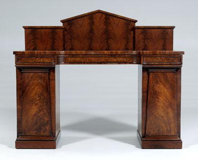 Appraisal: Fine classical pedestal sideboard highly figured mahogany veneers with oak