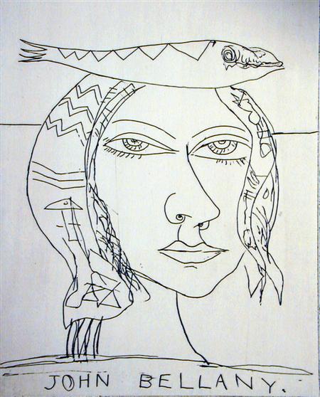 Appraisal: JOHN BELLANY SCOTTISH B WOMAN WITH FISH Etching signed cm