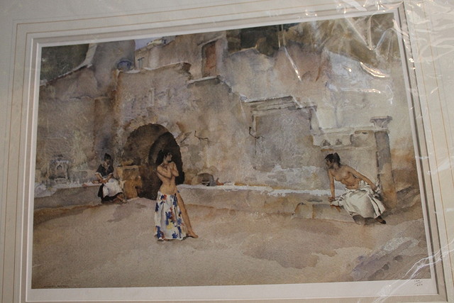 Appraisal: After William Russell Flint - Models in an Italian courtyard