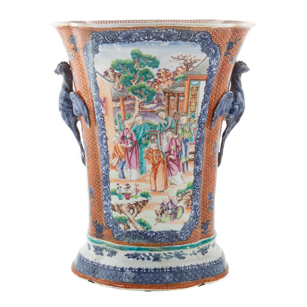 Appraisal: Large Chinese Export Mandarin Palette Bough Pot Circa rare pot