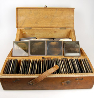 Appraisal: A selection of over fifty Victorian magic lantern slides including