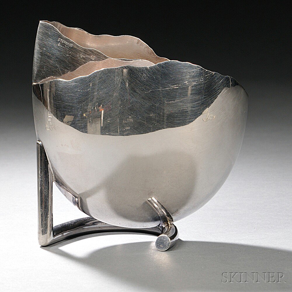 Appraisal: Modern Sterling Silver Vase late th century marked Garrido possibly