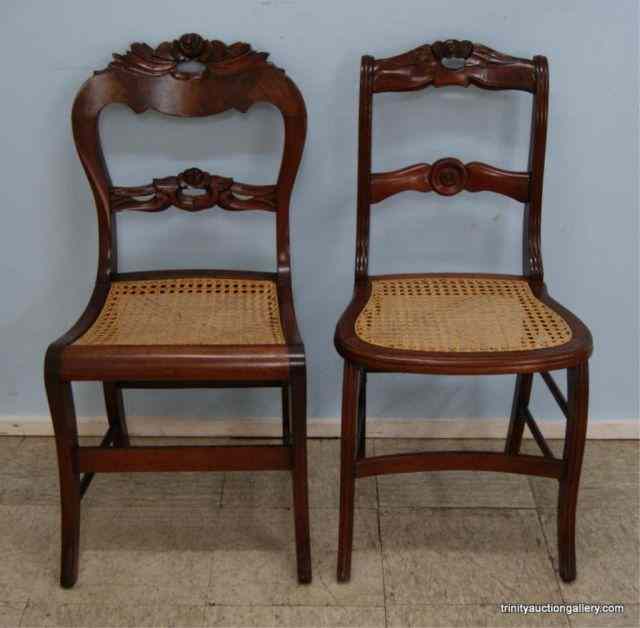 Appraisal: Vintage Mahogany Cane Bottom Side ChairsFrom an estate is a