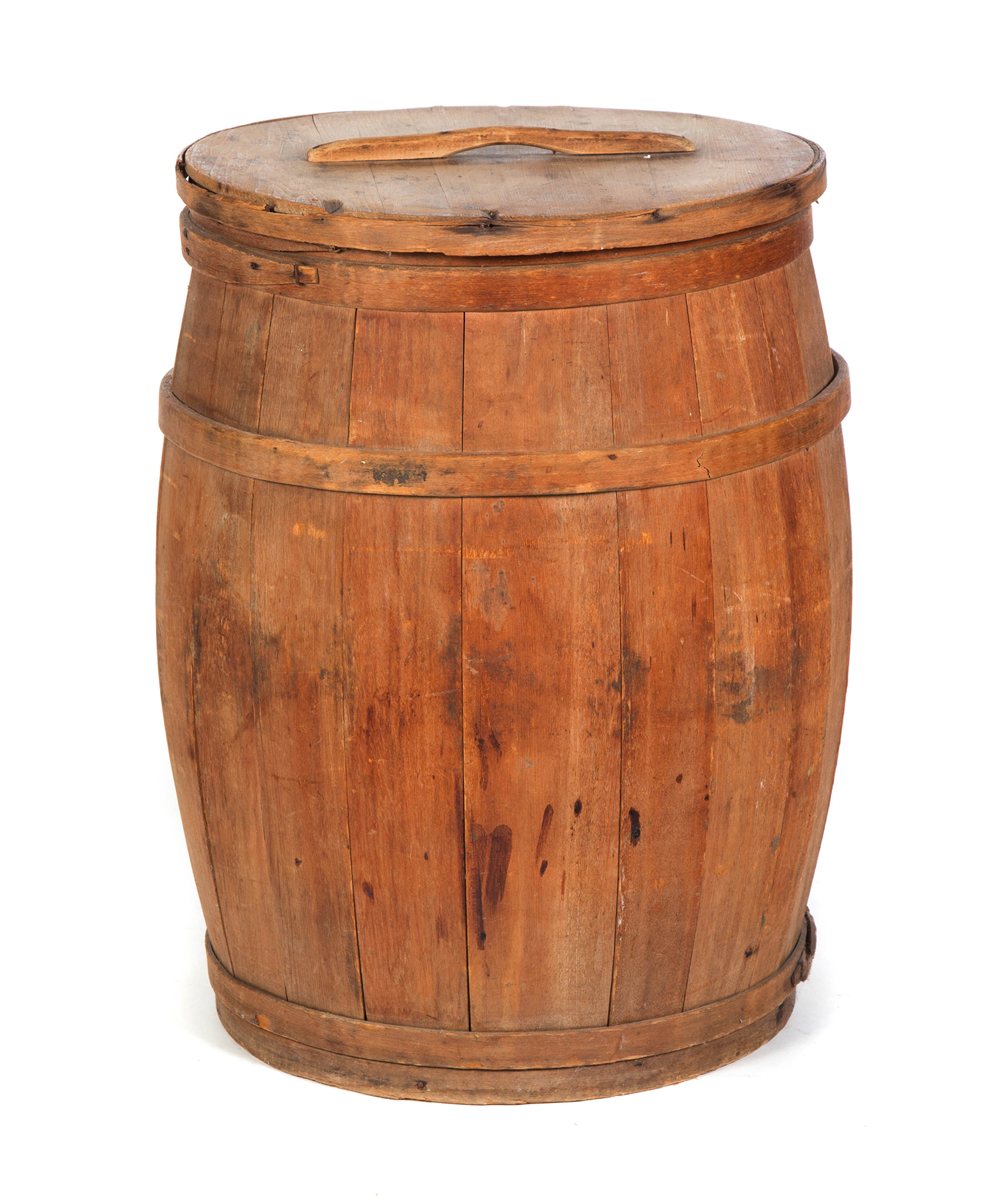 Appraisal: STAVE CONSTRUCTED DRY BARREL WITH LID American st quarter- th