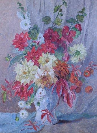 Appraisal: VON TRAUTTWEILLER Stephanie Austria - Floral Still Life Oil Canvas